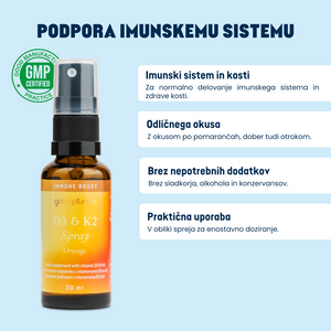 Vitamin D3 + K2 v spreju