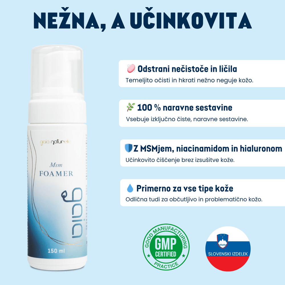 Čistilna pena za obraz - MSM Foamer - Gaia Naturelle